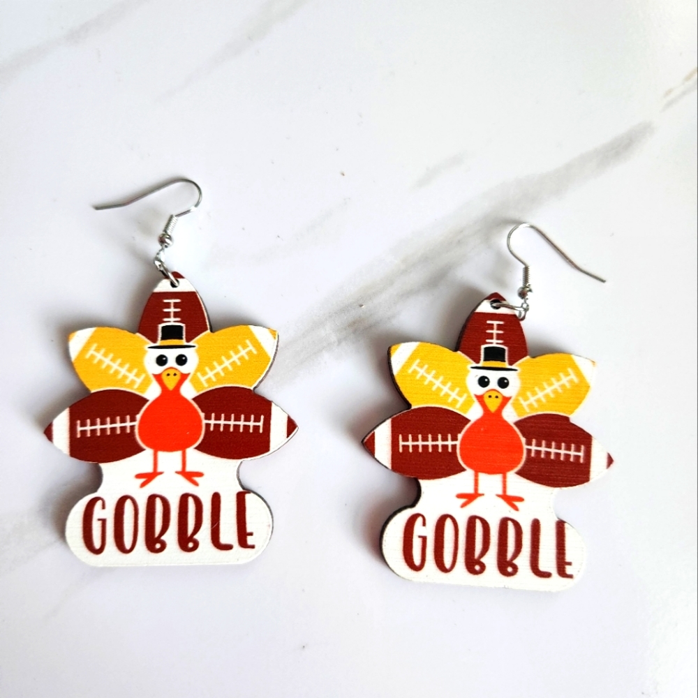 Fall/Thanksgiving Wooden Earrings